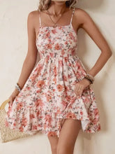 Smocked Floral Square Neck Cami Dress OutfitFlow